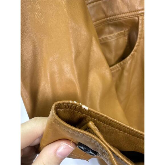 Marissa Webb x RTR Brown Front Slit Leather Shirt Dress Size 4 with Small Holes - Picture 6 of 10